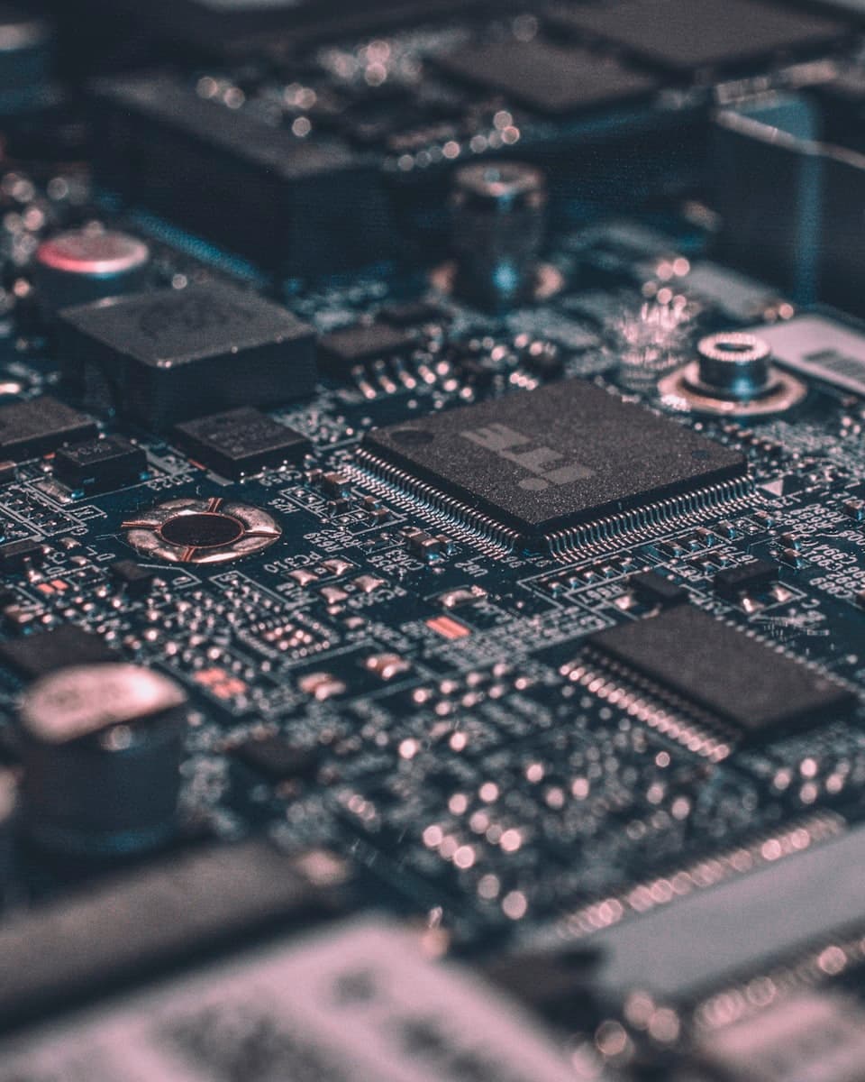 A circuit board seen close up